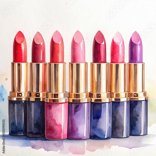 watercolour wash style lipstick illustration banner 