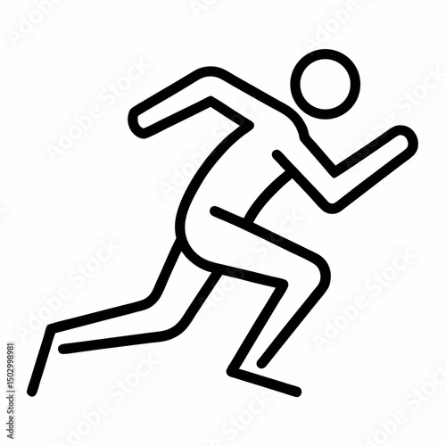 run outline icon on white background