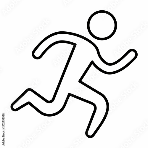 run outline icon on white background
