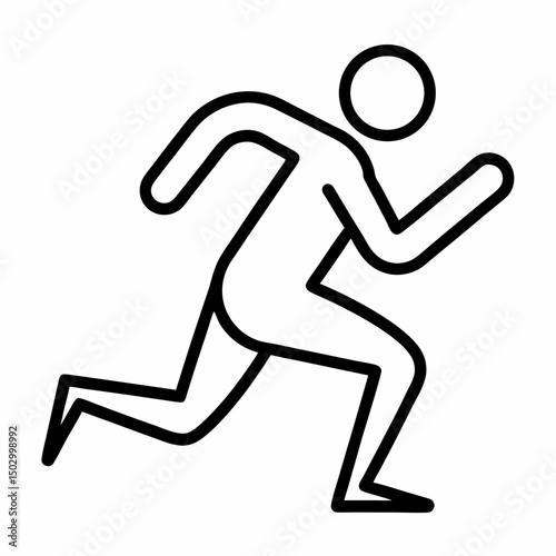 run outline icon on white background