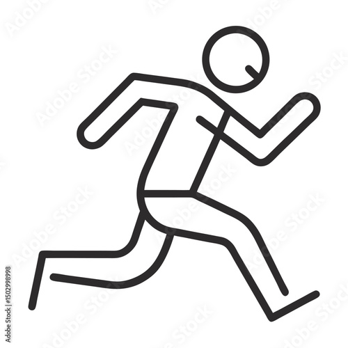 run outline icon on white background