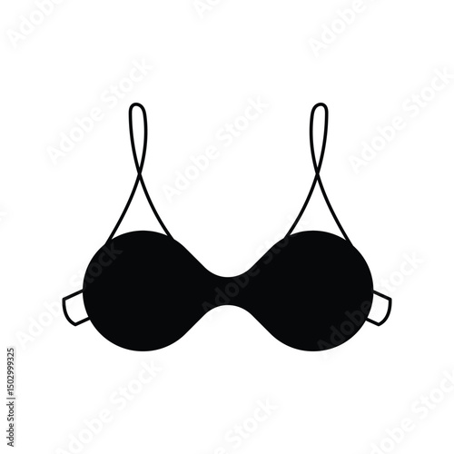 brassiere glyph outline icon with white background vector stock illustration