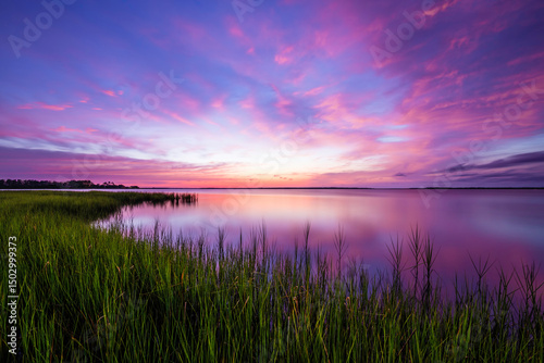 Sunrise along the North River in Beaufort, NC