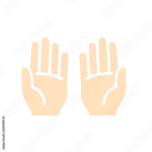 Islamic Praying Hands Raised in Supplication Vector Icon for Worship and Faith