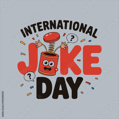 International Joke Day Laughter Concept,Cartoon Laughing Face with Red Nose,Joke Day Smiley Face Design Template,Comedy Theme Vector for Joke Day,Minimalist Funny Face Art for Joke Day