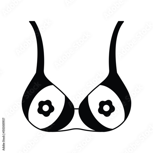 brassiere glyph outline icon with white background vector stock illustration