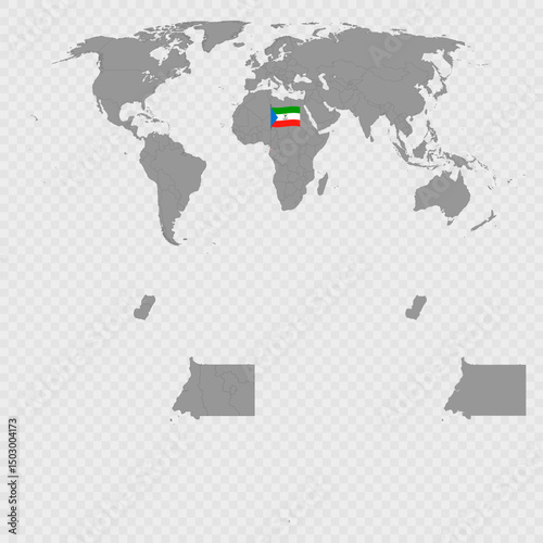 Equatorial Guinea Map Set with World Location.
