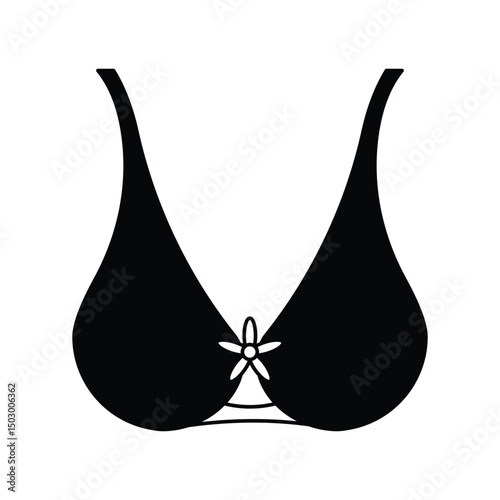 brassiere glyph outline icon with white background vector stock illustration