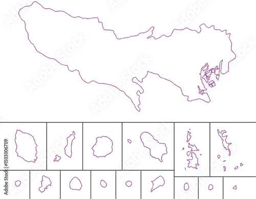 東京都　地図　白　イラスト