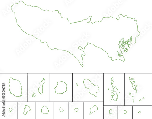 東京都　地図　白　イラスト