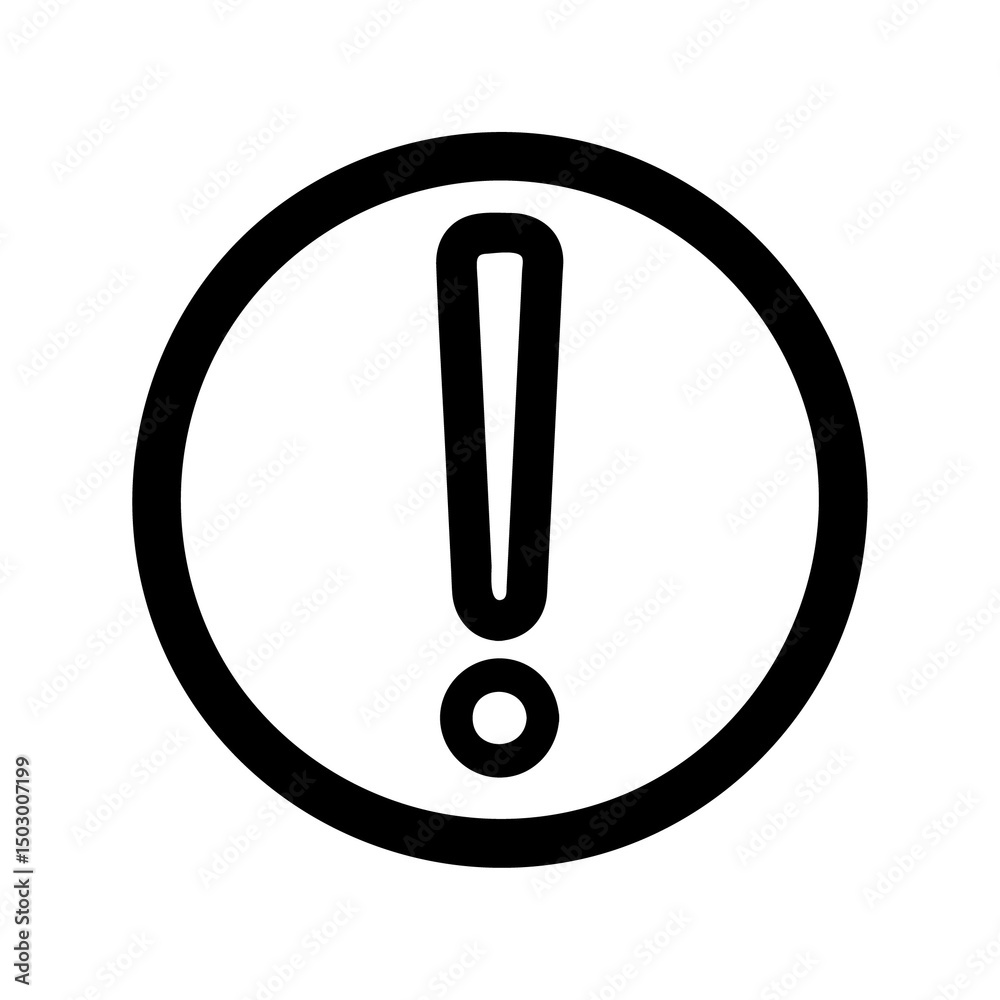 warning with black color outline style warning with black color outline style
