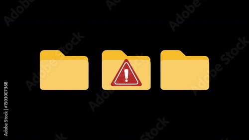 Cybersecurity Technology and Data Protection, folder icon Interacting with Digital Network Systems to Prevent Online Threats, Hackers, and Ensure Safety in Cyberspace