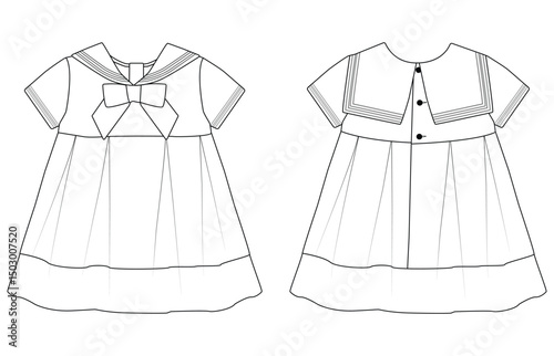 baby girl's school uniform design template vector design