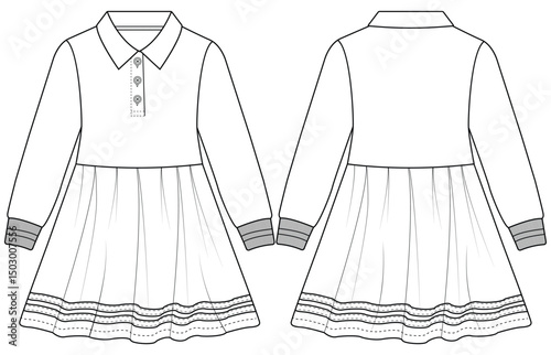 baby girl's school uniform design template vector design
