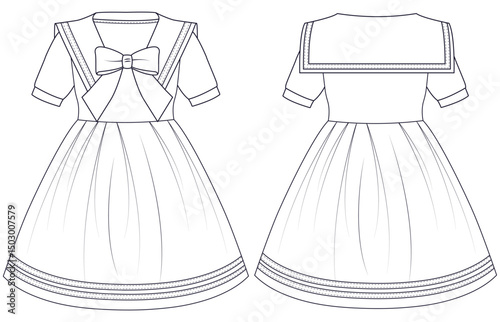 baby girl's school uniform design template vector design