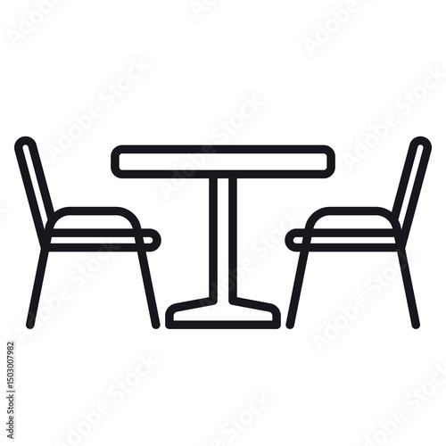dining table and chairs line icon