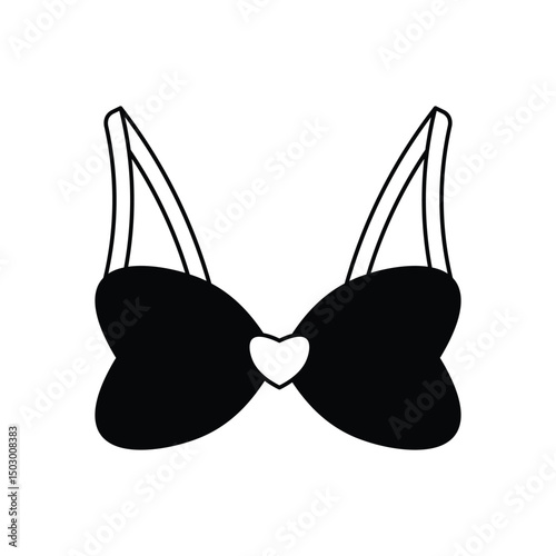 brassiere glyph outline icon with white background vector stock illustration