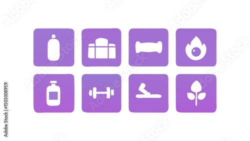 Wellness app icons fitness health lifestyle