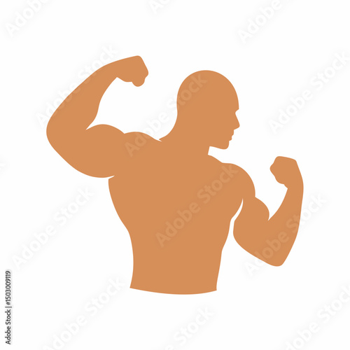 Muscular Bodybuilder Silhouette – Fitness and Gym Logo Vector