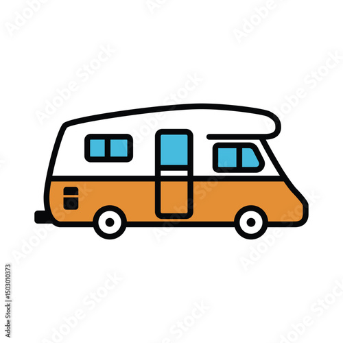 vector illustration of campervan
