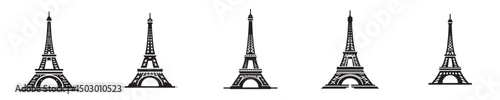 eiffel tower silhouette icon vector