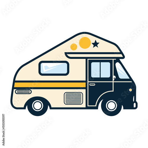 vector illustration of a campervan
