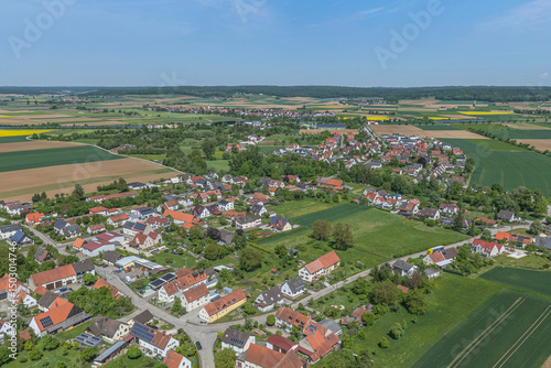 Blick ins schwäbische Donauried rund um die Ortschaft Blindheim im Frühling photo