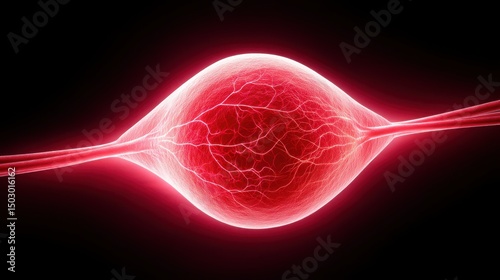Futuristic digital rendering visualizing high blood pressure, arterial constriction, and vascular strain associated with hypertension pathology.
 photo