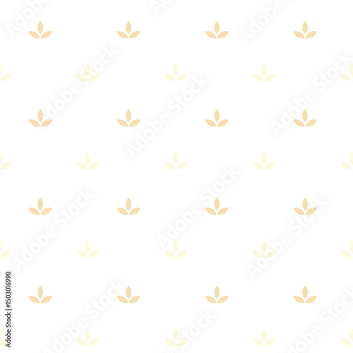 Minimalist seamless pattern with wheat isolated on white