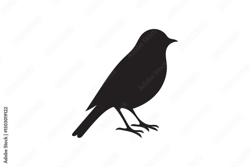 Fototapeta premium Bird silhouette on white background.