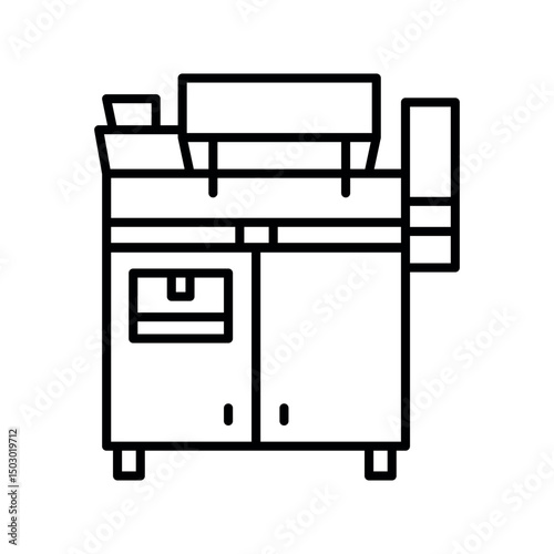 Food processing equipment black line icon for digital and print projects.PFAS product