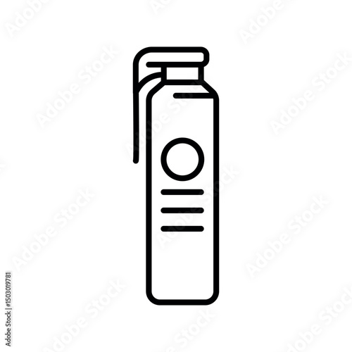 Industrial lubricant black line icon for digital and print projects.PFAS product