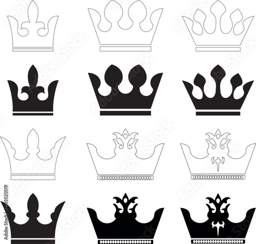 Elegant Crown Icon Single High Resolution Design for Royal Luxury and Premium Branding