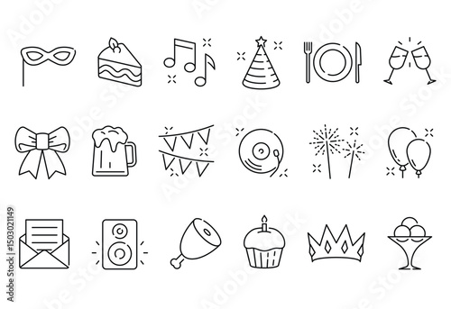 Party line icons depict a celebration
