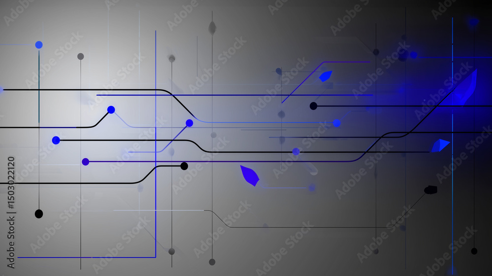 Naklejka premium Abstract blue geometric flowchart symbolizing modern corporate efficiency and structured innovation