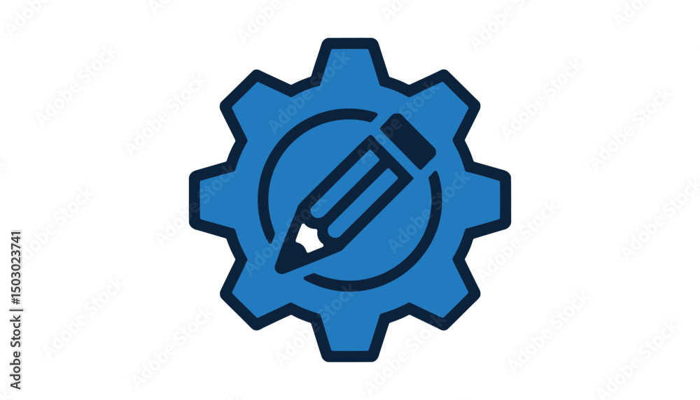 Obraz premium Creative Pencil Gear Icon Vector for Design and Development Concepts