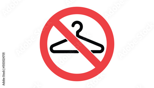 No Hanger Sign Vector Icon Prohibited Clothes Symbol Isolated