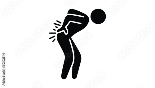 Back Pain Icon Vector Illustration Silhouette Medical Symbol