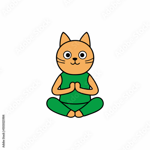 cat is in the lotus pose