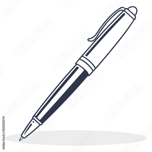 Elegant pen silhouette illustration