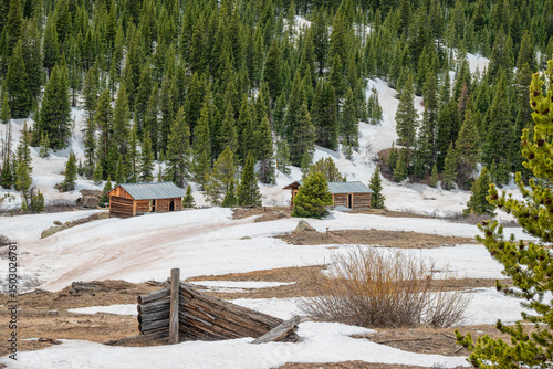 old houses in the snow