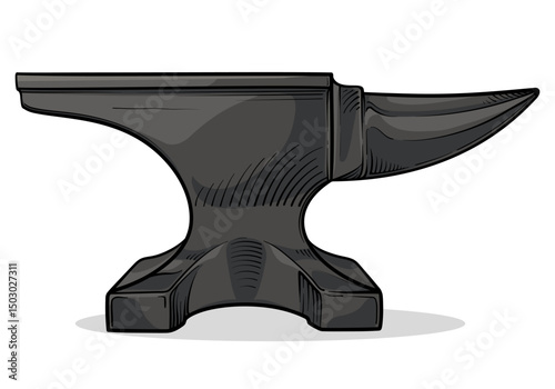 Vector illustration of blacksmith anvil. Anvil isolated on white background.
