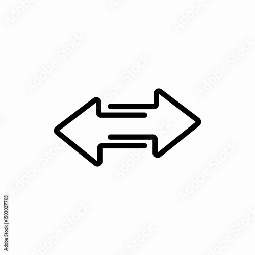 Double arrow direction pointer icon vector sign