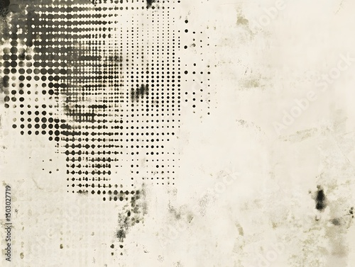 Aged Paper Background with Dotted Halftone Effect for Retro Themes, grunge abstract background
