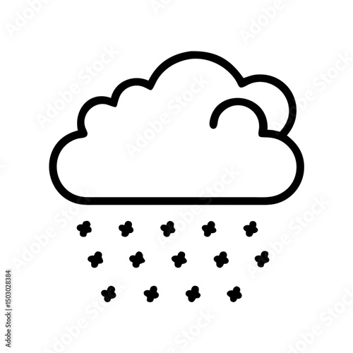 Outline of cloud with heavy hail falling below  