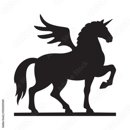 Black Centaur Silhouette Vector  Silhouette White Background.