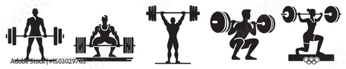 vector silhouette of a weightlifter