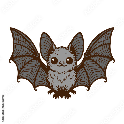 Adorable Cartoon Bat: Night Creature Illustration