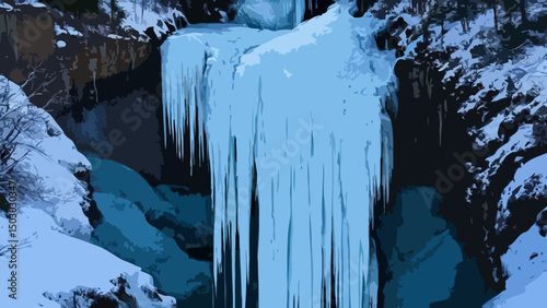 Frozen waterfall