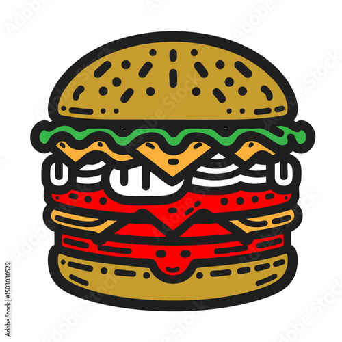 Juicy Cheeseburger: A mouthwatering illustration